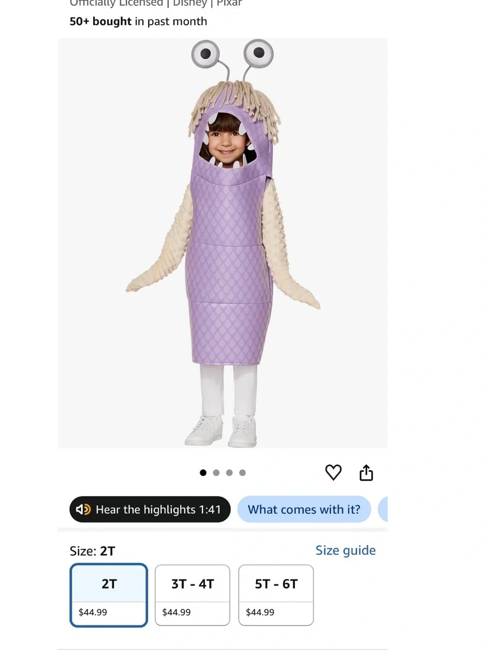 Spirit Lavender Monster Inc Boo Costume